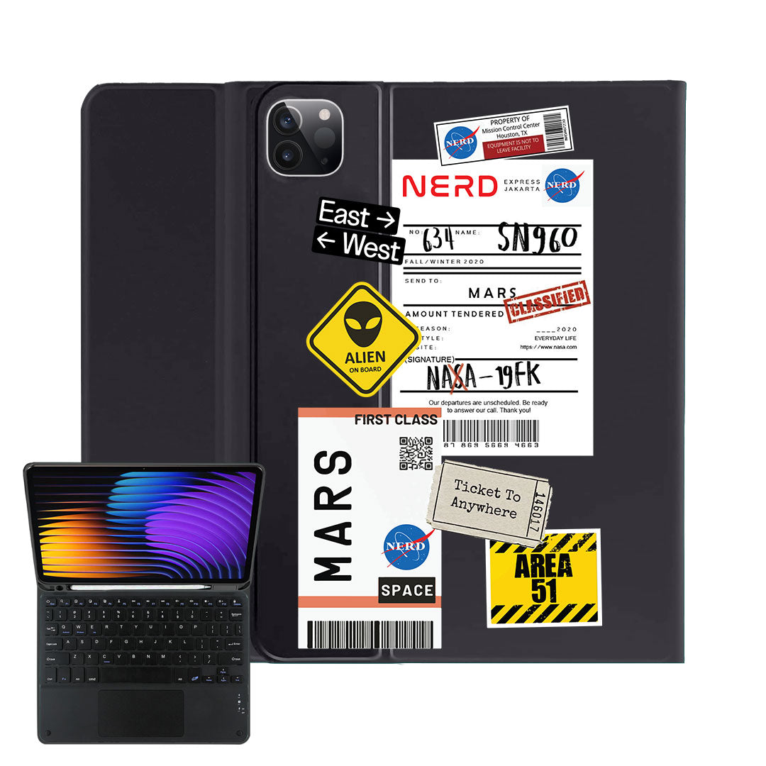 iPad / Android Tab Wireless Keyboard Flipcover - Ticket to Mars