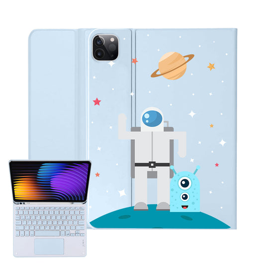 iPad / Android Tab Wireless Keyboard Flipcover - Blue Alien