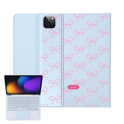 iPad / Android Tab Wireless Keyboard Flipcover - Coquette Pink Bow