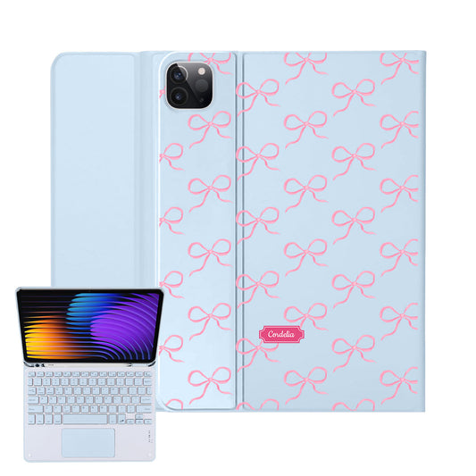 iPad / Android Tab Wireless Keyboard Flipcover - Coquette Pink Bow