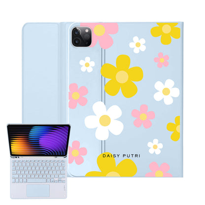 iPad / Android Tab Wireless Keyboard Flipcover - Daisy Fresh