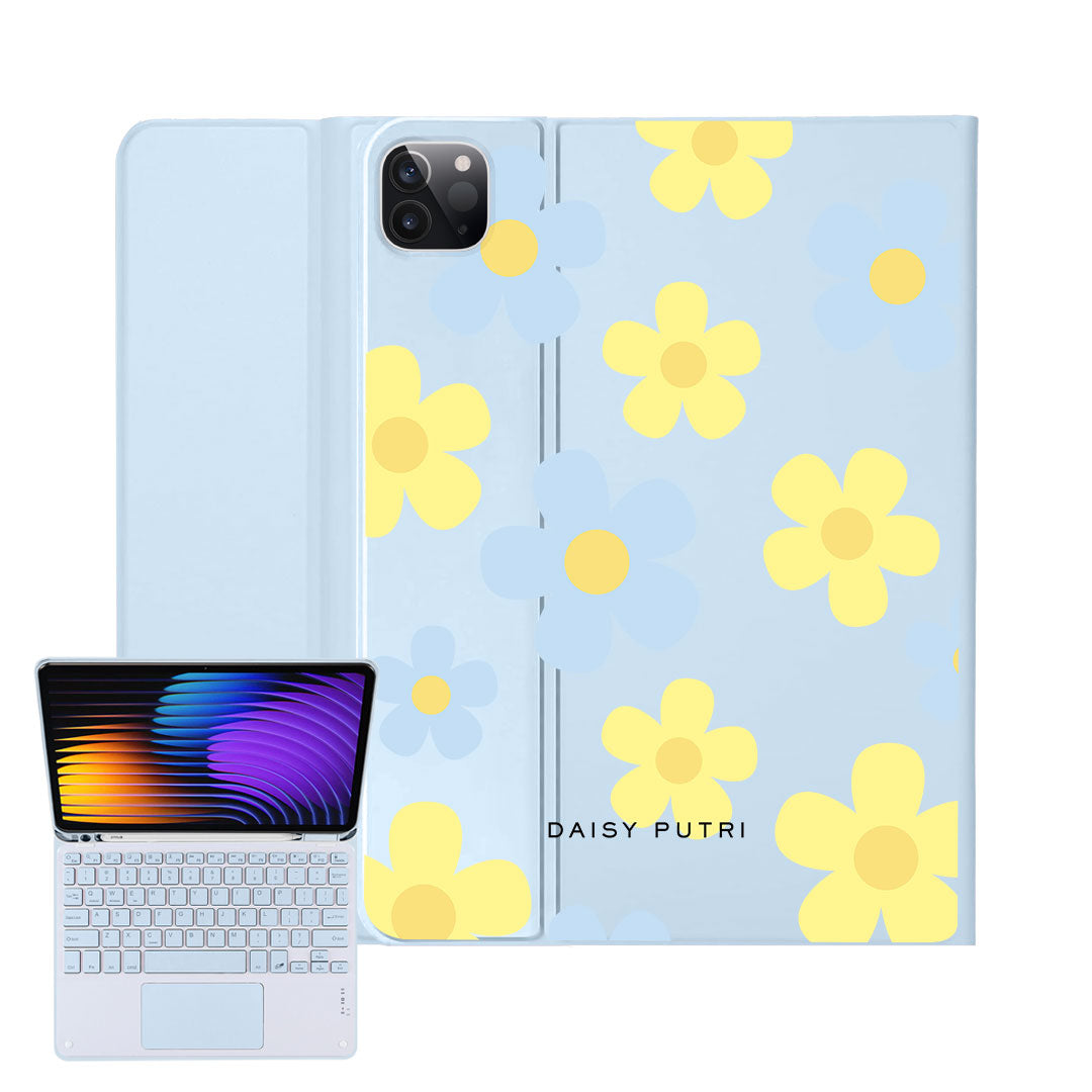 iPad / Android Tab Wireless Keyboard Flipcover - Daisy Skies