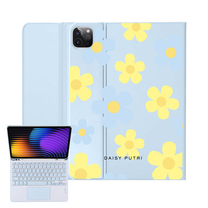 iPad / Android Tab Wireless Keyboard Flipcover - Daisy Skies