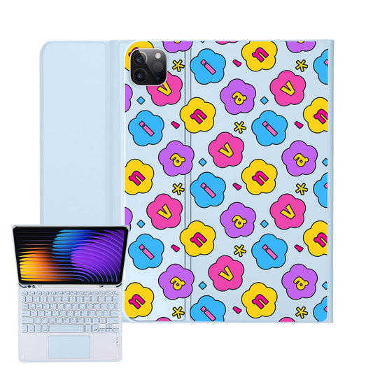 iPad / Android Tab Wireless Keyboard Flipcover - Flower Petals Monogram 4.0