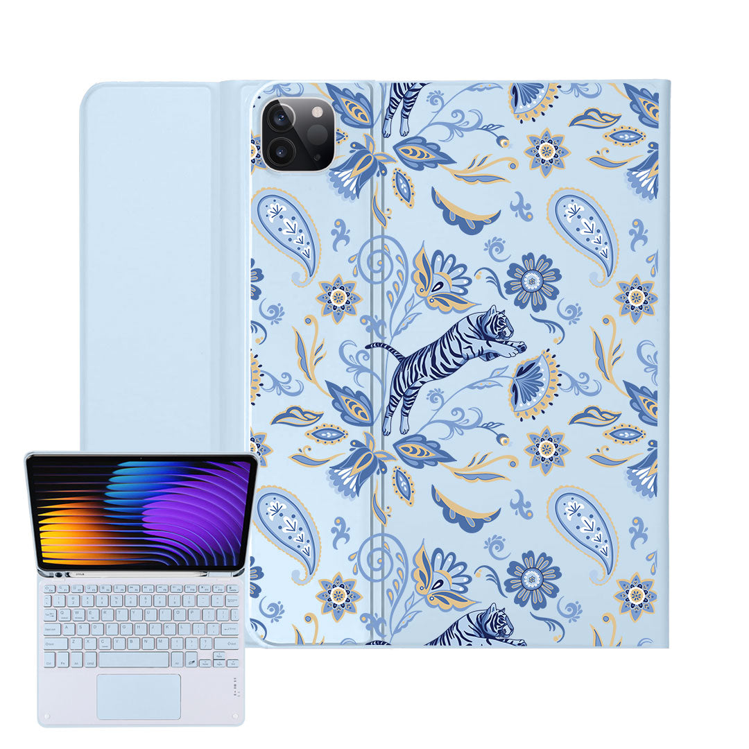iPad / Android Tab Wireless Keyboard Flipcover - Tiger & Floral