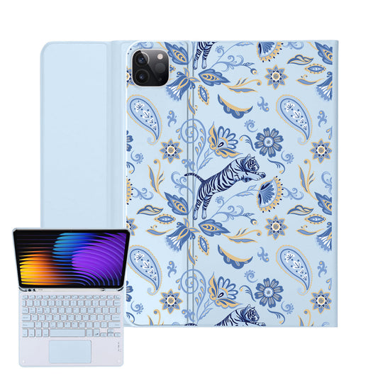 iPad / Android Tab Wireless Keyboard Flipcover - Tiger & Floral