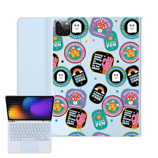 iPad / Android Tab Wireless Keyboard Flipcover - Monster Sticker Pack