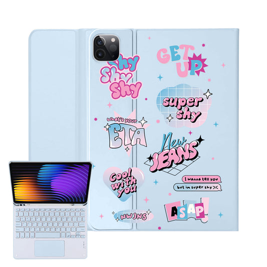 iPad / Android Tab Wireless Keyboard Flipcover - New Jeans Super Shy