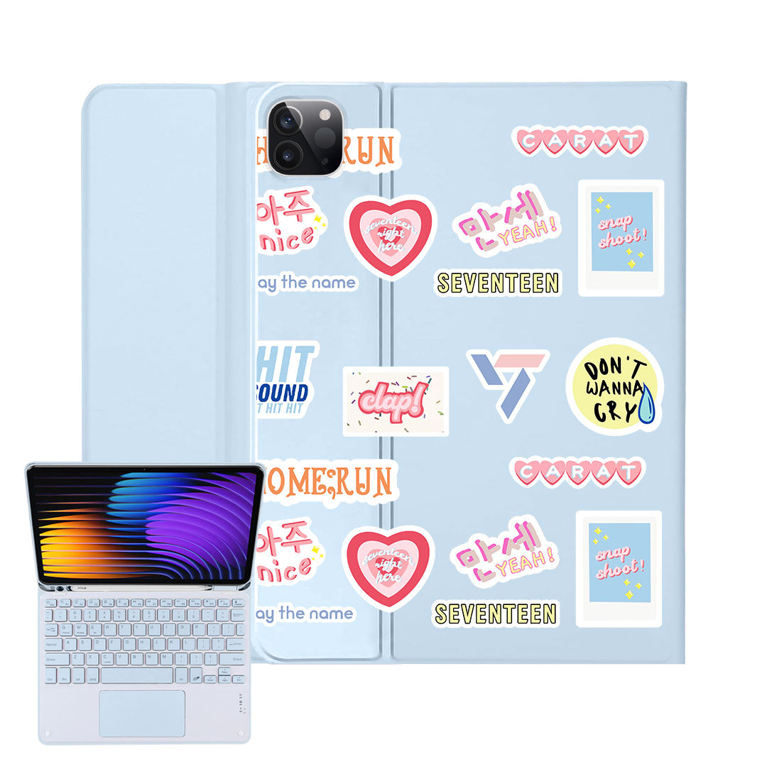 iPad / Android Tab Wireless Keyboard Flipcover - Seventeen Sticker Pack