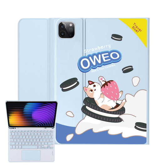iPad / Android Tab Wireless Keyboard Flipcover - Oweo Cat