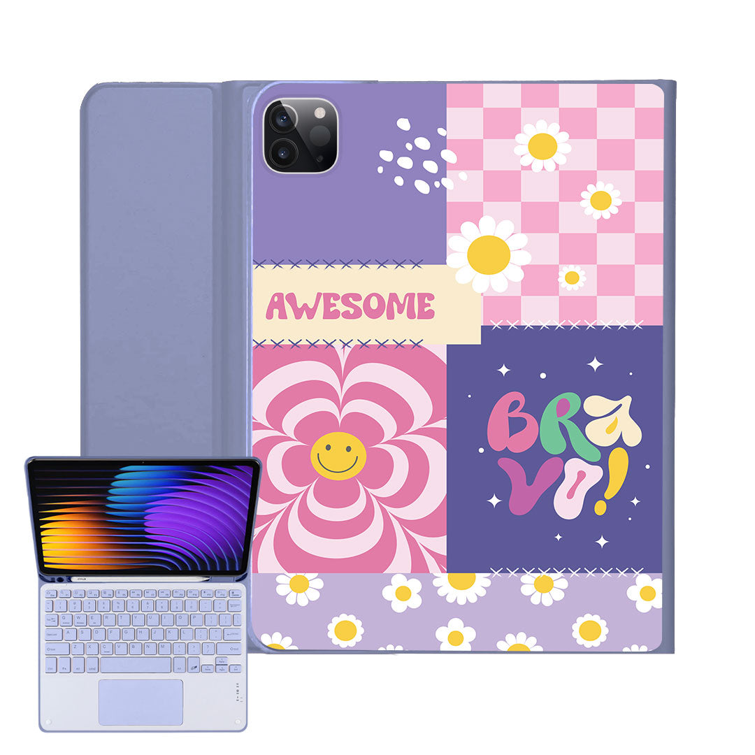iPad / Android Tab Wireless Keyboard Flipcover - Abstract Quotes 3.0