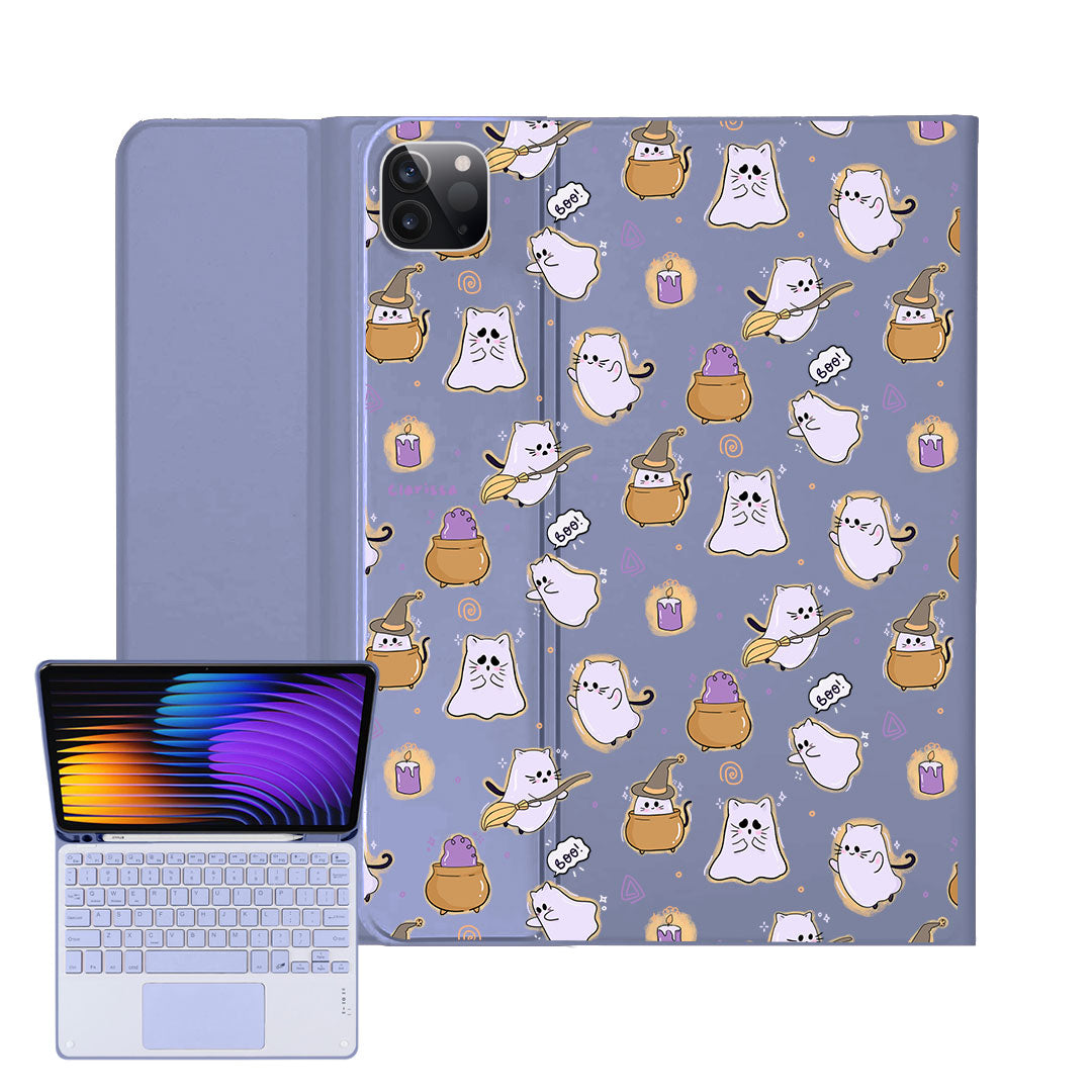 iPad / Android Tab Wireless Keyboard Flipcover - Spooky Cat