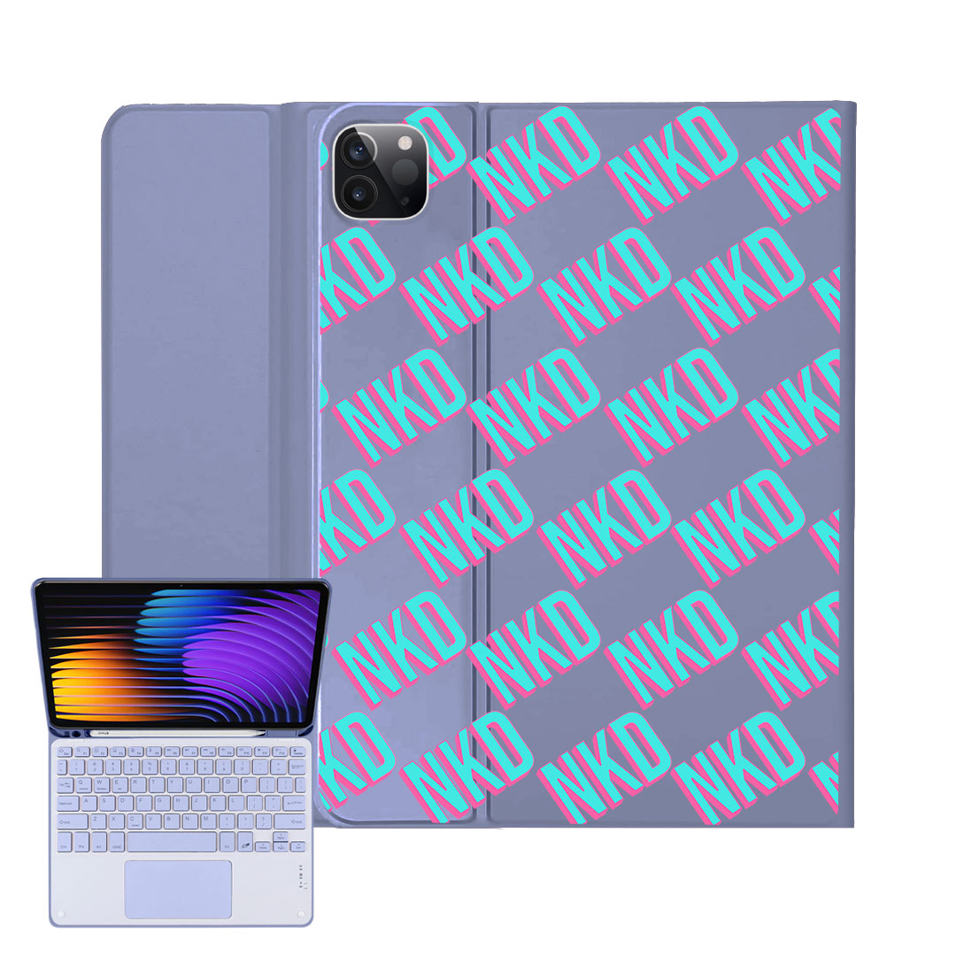 iPad / Android Tab Wireless Keyboard Flipcover - Diagonal Initial Monogram 4.0