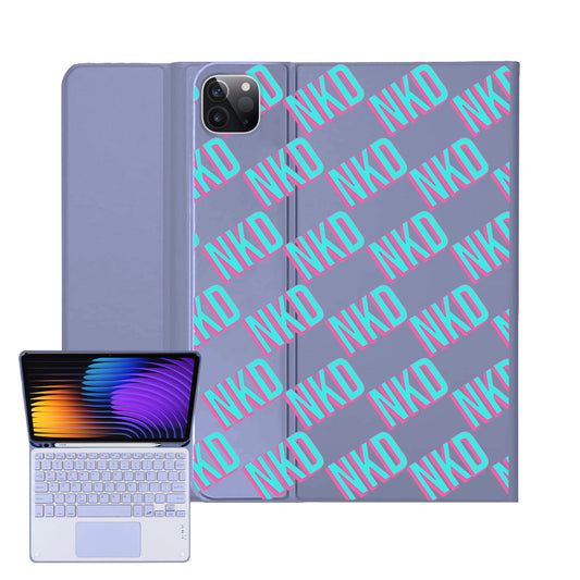 iPad / Android Tab Wireless Keyboard Flipcover - Diagonal Initial Monogram 4.0