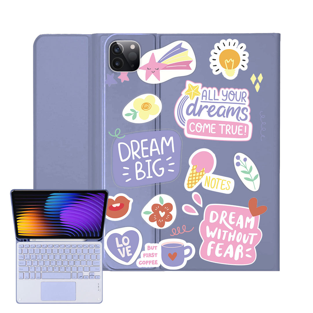 iPad / Android Tab Wireless Keyboard Flipcover - Dream Sticker Pack ...