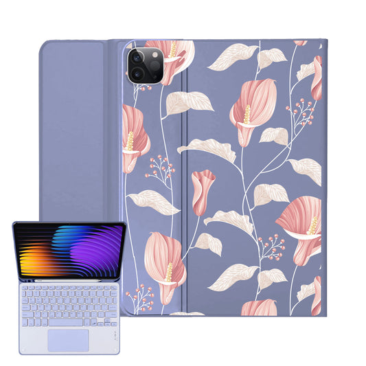 iPad / Android Tab Wireless Keyboard Flipcover - Easter Lily