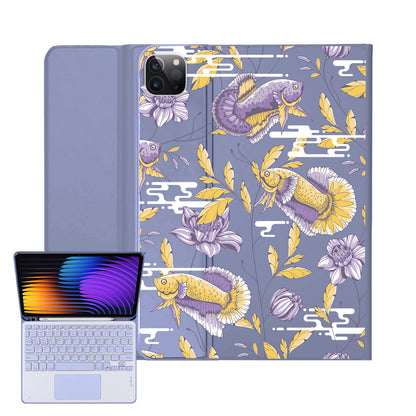 iPad / Android Tab Wireless Keyboard Flipcover - Fish & Floral 5.0
