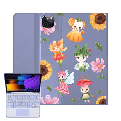 iPad / Android Tab Wireless Keyboard Flipcover - Magical Garden