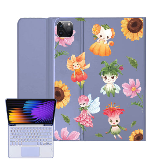iPad / Android Tab Wireless Keyboard Flipcover - Magical Garden