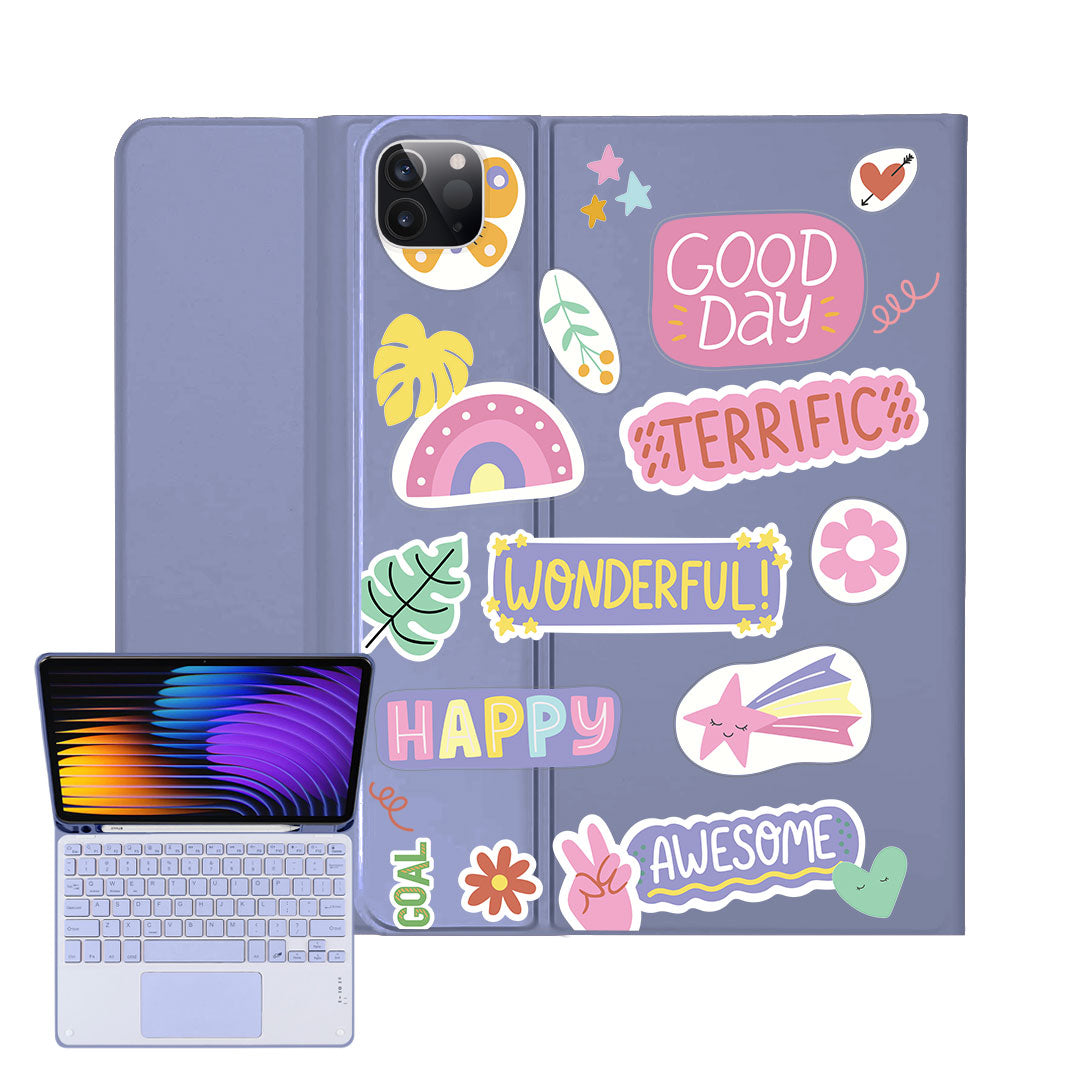 iPad / Android Tab Wireless Keyboard Flipcover - Motivation Sticker Pack 2.0