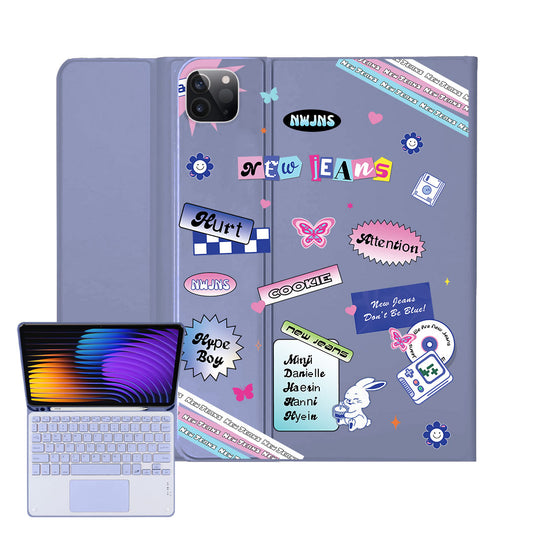 iPad / Android Tab Wireless Keyboard Flipcover - New Jeans Sticker