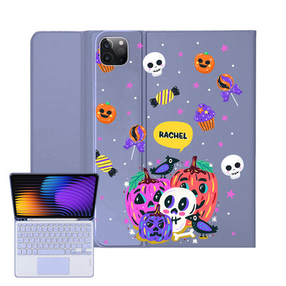 iPad / Android Tab Wireless Keyboard Flipcover - Pumpkin Monster