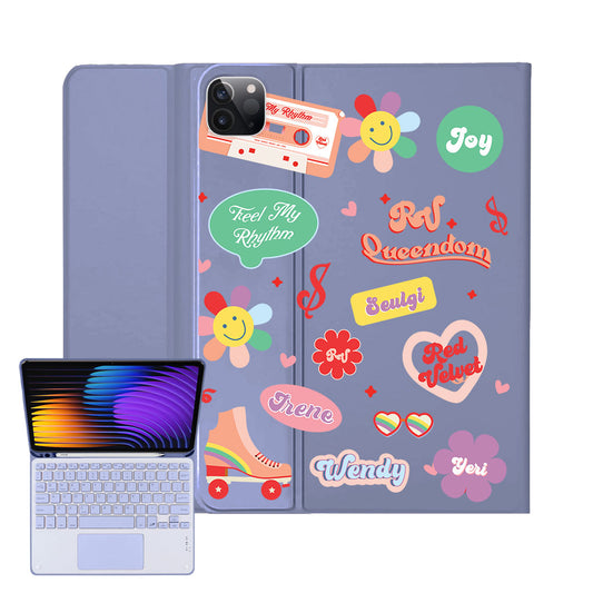 iPad / Android Tab Wireless Keyboard Flipcover - Red Velvet Sticker Pack