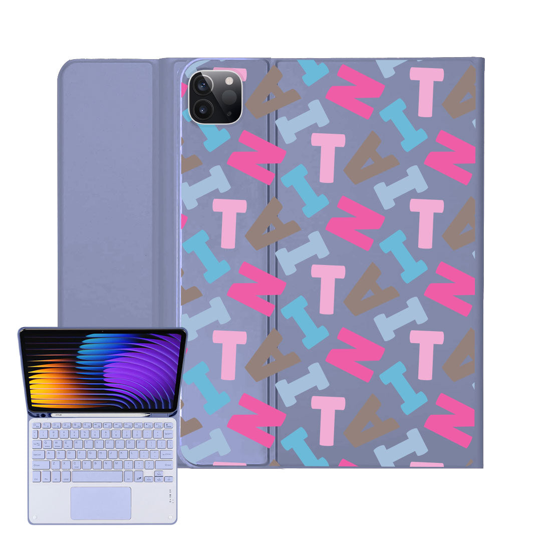 iPad / Android Tab Wireless Keyboard Flipcover - Scattered Monogram 2.0