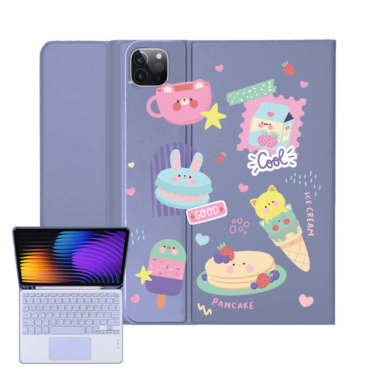 iPad / Android Tab Wireless Keyboard Flipcover - Sweet Cafe