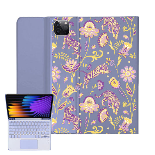 iPad / Android Tab Wireless Keyboard Flipcover - Tiger & Floral 4.0