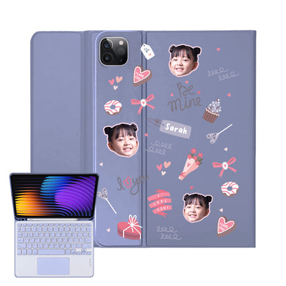 iPad / Android Tab Wireless Keyboard Flipcover - Face Grid Lovely