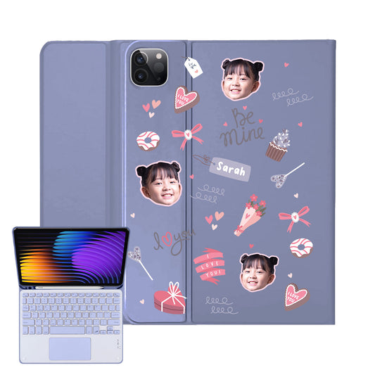 iPad / Android Tab Wireless Keyboard Flipcover - Face Grid Lovely