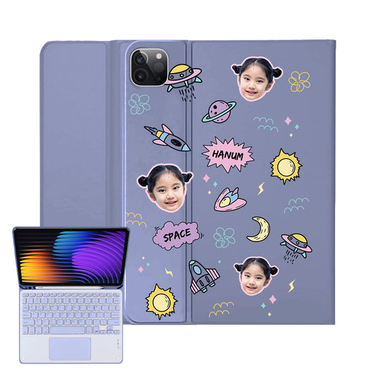 iPad / Android Tab Wireless Keyboard Flipcover - Face Grid Space