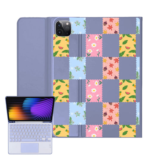 iPad / Android Tab Wireless Keyboard Flipcover - Four Seasons Stamps