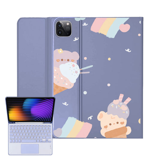 iPad / Android Tab Wireless Keyboard Flipcover - Ice Cream for Teddy