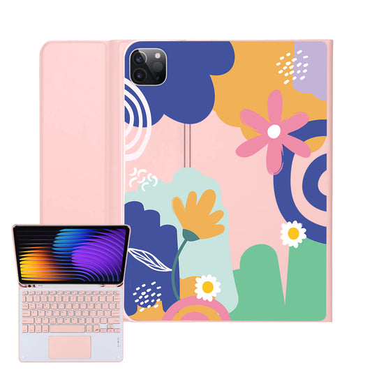 iPad / Android Tab Wireless Keyboard Flipcover - Abstract Flower 1.0