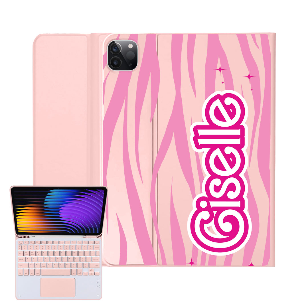 iPad / Android Tab Wireless Keyboard Flipcover - Barbie Zebra Pattern