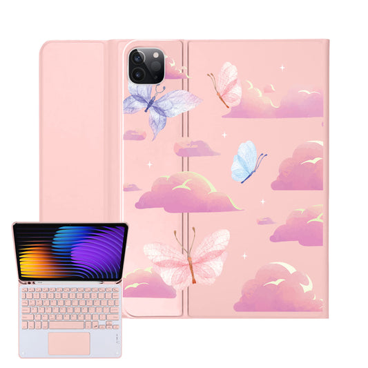 iPad / Android Tab Wireless Keyboard Flipcover - Butterfly & Clouds