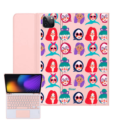 iPad / Android Tab Wireless Keyboard Flipcover - Cute Sweety Faces