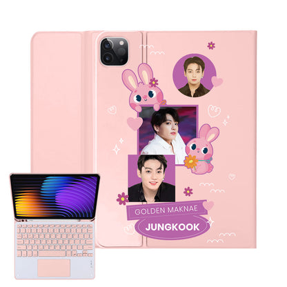iPad / Android Tab Wireless Keyboard Flipcover - Face Grid Bunny