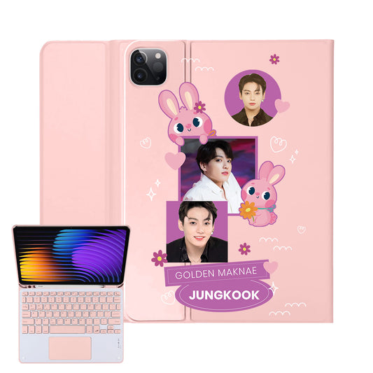 iPad / Android Tab Wireless Keyboard Flipcover - Face Grid Bunny