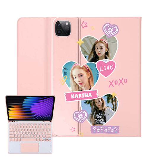 iPad / Android Tab Wireless Keyboard Flipcover - Face Grid Love