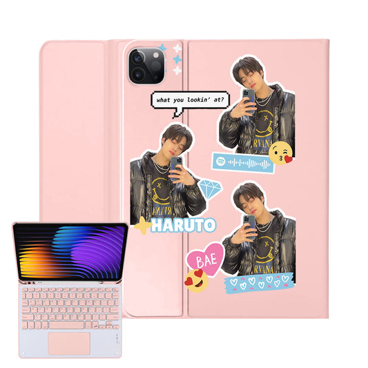 iPad / Android Tab Wireless Keyboard Flipcover - Face Grid Treasure