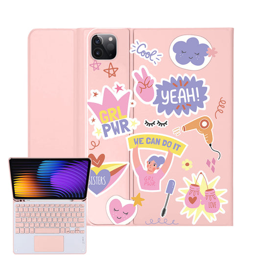 iPad / Android Tab Wireless Keyboard Flipcover - Girl Power Sticker Pack