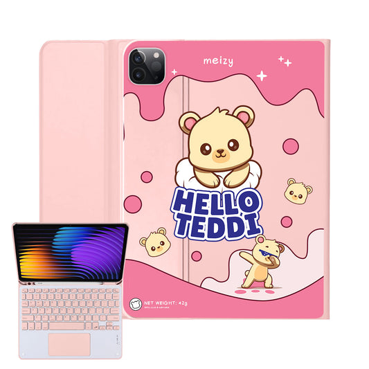 iPad / Android Tab Wireless Keyboard Flipcover - Hello Teddy 2.0