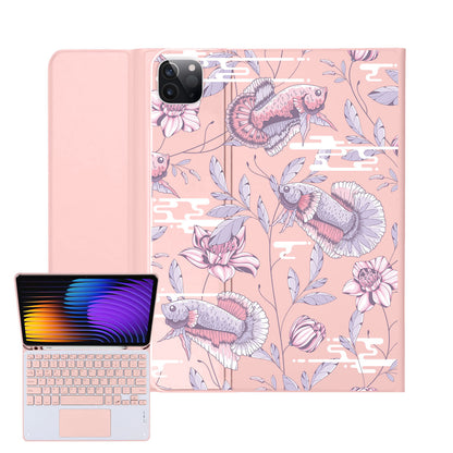 iPad / Android Tab Wireless Keyboard Flipcover - Fish & Floral 1.0