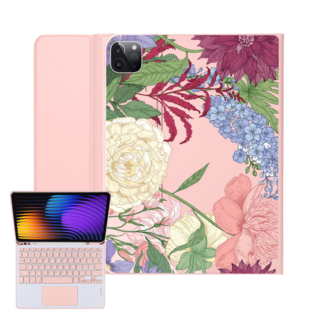 iPad / Android Tab Wireless Keyboard Flipcover - July Delphinium