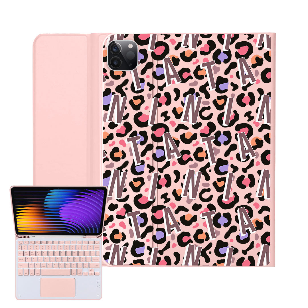 iPad / Android Tab Wireless Keyboard Flipcover - Leopard Monogram 5.0