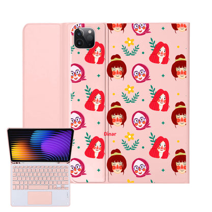 iPad / Android Tab Wireless Keyboard Flipcover - Lovely Faces