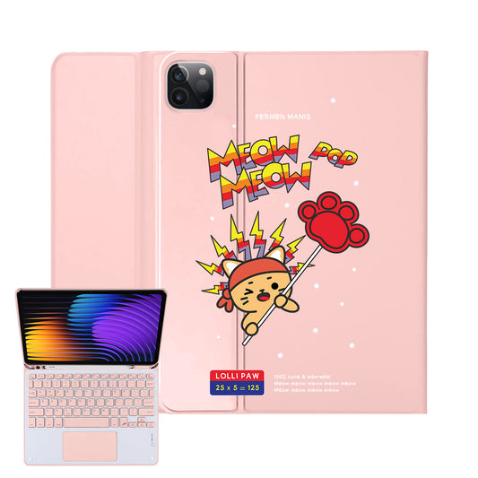 iPad / Android Tab Wireless Keyboard Flipcover - Meow Pop 1.0